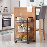 NNEDSZ 3-Tier Metal Rolling Cart on Wheels with Removable Shelves Black BSC03BK