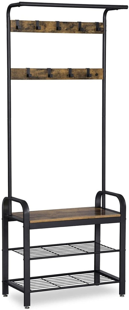 NNEDSZ Coat Rack Stand Height 183 cm Rustic Brown and Black HSR40B