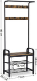 NNEDSZ Coat Rack Stand Height 183 cm Rustic Brown and Black HSR40B