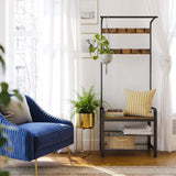 NNEDSZ Coat Rack Stand Height 183 cm Rustic Brown and Black HSR40B