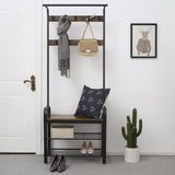 NNEDSZ Coat Rack Stand Height 183 cm Rustic Brown and Black HSR40B