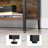 NNEDSZ 4 Tiers Bookcase Office Storage Shelf Rustic Brown and Black LBC023B01