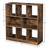 NNEDSZ Bookcase with Open Shelves Rustic Brown LBC55BX