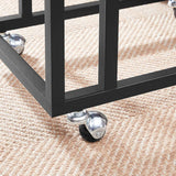 NNEDSZ End Table Side Table Coffee Table with Steel Frame and Castors Rustic Brown and Black LNT50X