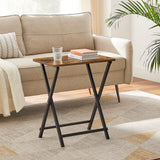 NNEDSZ TV Tray Set of 2 Folding Tables Rustic Brown and Black LET251B01