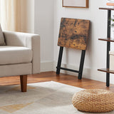 NNEDSZ TV Tray Set of 2 Folding Tables Rustic Brown and Black LET251B01