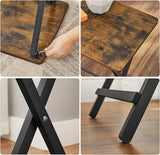 NNEDSZ TV Tray Set of 2 Folding Tables Rustic Brown and Black LET251B01