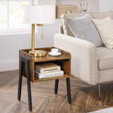 NNEDSZ Side Table Rustic Brown and Black LET54X