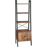 NNEDSZ Ladder Bookshelf with Cupboard Rustic Brown LLS47BX