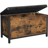 NNEDSZ Entryway Storage Bench Rustic Brown and Black LSC80BX
