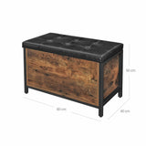NNEDSZ Entryway Storage Bench Rustic Brown and Black LSC80BX