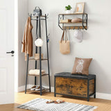 NNEDSZ Entryway Storage Bench Rustic Brown and Black LSC80BX