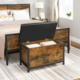 NNEDSZ Entryway Storage Bench Rustic Brown and Black LSC80BX