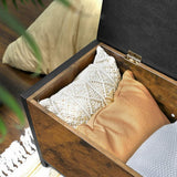 NNEDSZ Entryway Storage Bench Rustic Brown and Black LSC80BX