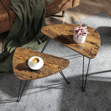 NNEDSZ Nesting Table Triangle Rustic Brown and Black LNT012B01