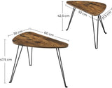 NNEDSZ Nesting Table Triangle Rustic Brown and Black LNT012B01