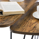 NNEDSZ Nesting Table Triangle Rustic Brown and Black LNT012B01