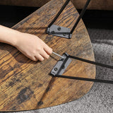 NNEDSZ Nesting Table Triangle Rustic Brown and Black LNT012B01