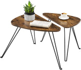 NNEDSZ Nesting Table Triangle Rustic Brown and Black LNT012B01