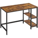 NNEDSZ Computer Desk with 2 Shelves Rustic Brown and Black LWD47X