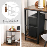 NNEDSZ Computer Desk with 2 Shelves Rustic Brown and Black LWD47X