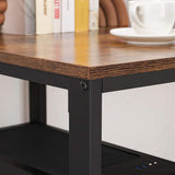 NNEDSZ Computer Desk with 2 Shelves Rustic Brown and Black LWD47X
