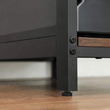 NNEDSZ Computer Desk with 2 Shelves Rustic Brown and Black LWD47X