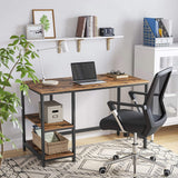 NNEDSZ Computer Desk with 2 Shelves Rustic Brown and Black LWD47X