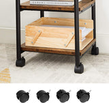 NNEDSZ 3-Tier Machine Cart with Wheels and Adjustable Table Top Rustic Brown and Black OPS003B01