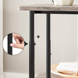NNEDSZ 3-Tier Machine Cart with Wheels and Adjustable Table Top Greige and Black OPS003B02