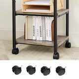 NNEDSZ 3-Tier Machine Cart with Wheels and Adjustable Table Top Greige and Black OPS003B02