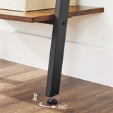 NNEDSZ Industrial Ladder Shelf 5-Tier Bookshelf Rack Wall Shelf for Living Room Kitchen Office Stable Steel Leaning Against the Wall Rustic Brown and Black LLS46BX