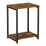NNEDSZ Side Table Vintage Brown with Storage Shelf LET271B01