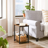 NNEDSZ Side Table Vintage Brown with Storage Shelf LET271B01