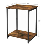 NNEDSZ Side Table Vintage Brown with Storage Shelf LET271B01