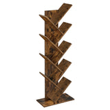 NNEDSZ Tree Bookshelf 8-Tier Rustic Brown LBC11BX