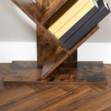 NNEDSZ Tree Bookshelf 8-Tier Rustic Brown LBC11BX