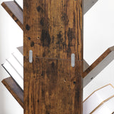 NNEDSZ Tree Bookshelf 8-Tier Rustic Brown LBC11BX