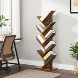 NNEDSZ Tree Bookshelf 8-Tier Rustic Brown LBC11BX