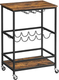 NNEDSZ Bar Cart Rustic Brown and Black LRC087B01