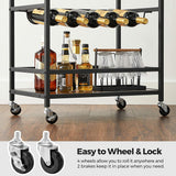 NNEDSZ Bar Cart Rustic Brown and Black LRC087B01