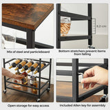 NNEDSZ Bar Cart Rustic Brown and Black LRC087B01