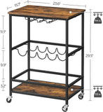 NNEDSZ Bar Cart Rustic Brown and Black LRC087B01