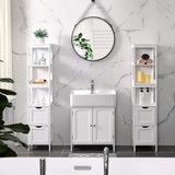 NNEDSZ Floor Cabinet with Shelves and Drawers White BBC66WT