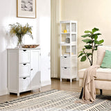 NNEDSZ Floor Cabinet with Shelves and Drawers White BBC66WT