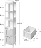 NNEDSZ Floor Cabinet with Shelves and Drawers White BBC66WT