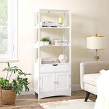 NNEDSZ Floor Cabinet with Drawer 3 Open Shelves and Double Doors White BBC67WT