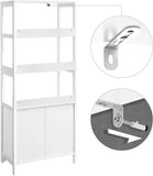 NNEDSZ Floor Cabinet with Drawer 3 Open Shelves and Double Doors White BBC67WT
