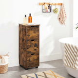 NNEDSZ Bathroom Floor Cabinet 3 Drawers Rustic Brown BBK150X01