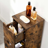 NNEDSZ Bathroom Floor Cabinet 3 Drawers Rustic Brown BBK150X01
